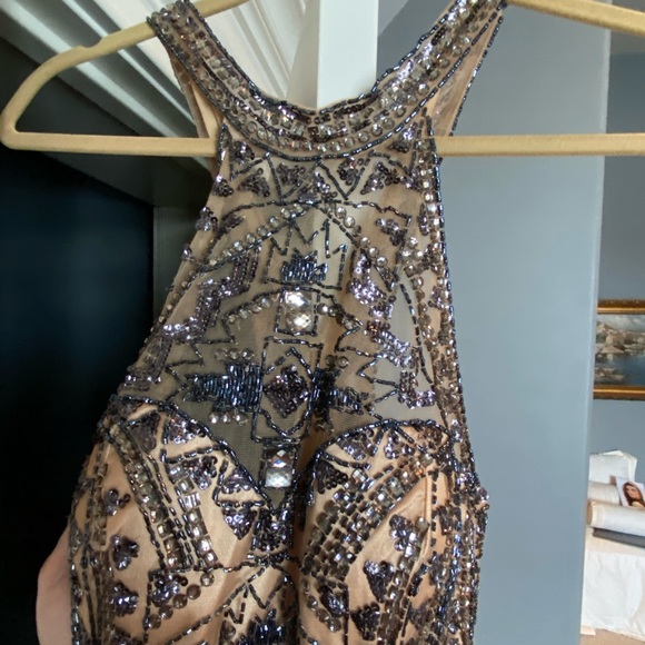 Sherri hill navy and gold studded dress - Picture 3 of 3